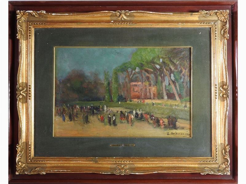 Luigi Crisconio - Paesaggio con Figure