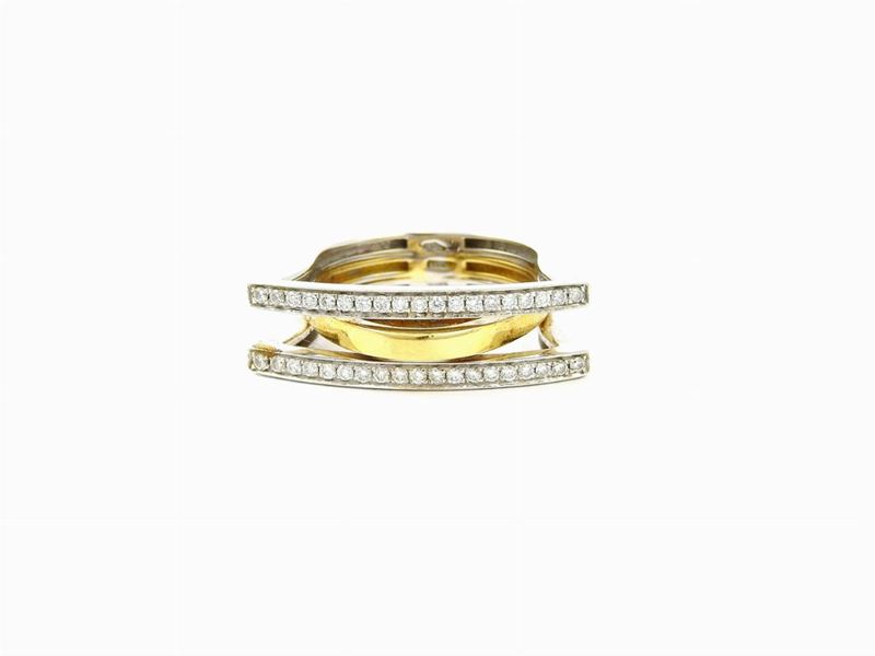 Anello Alfieri St. John in Oro Giallo e Bianco con Diamanti