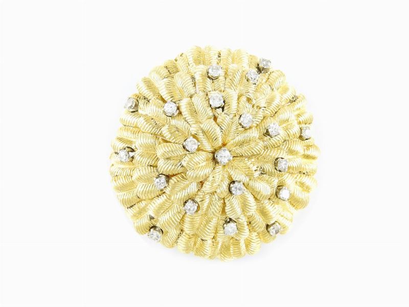 Spilla in Oro Giallo e Diamanti