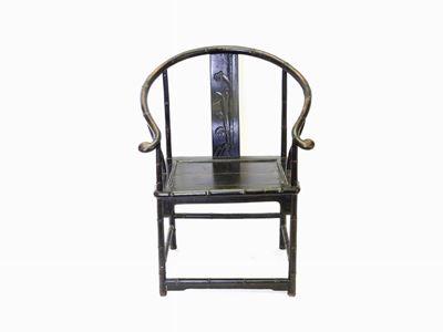 Seggiolone in Legno Laccato Nero