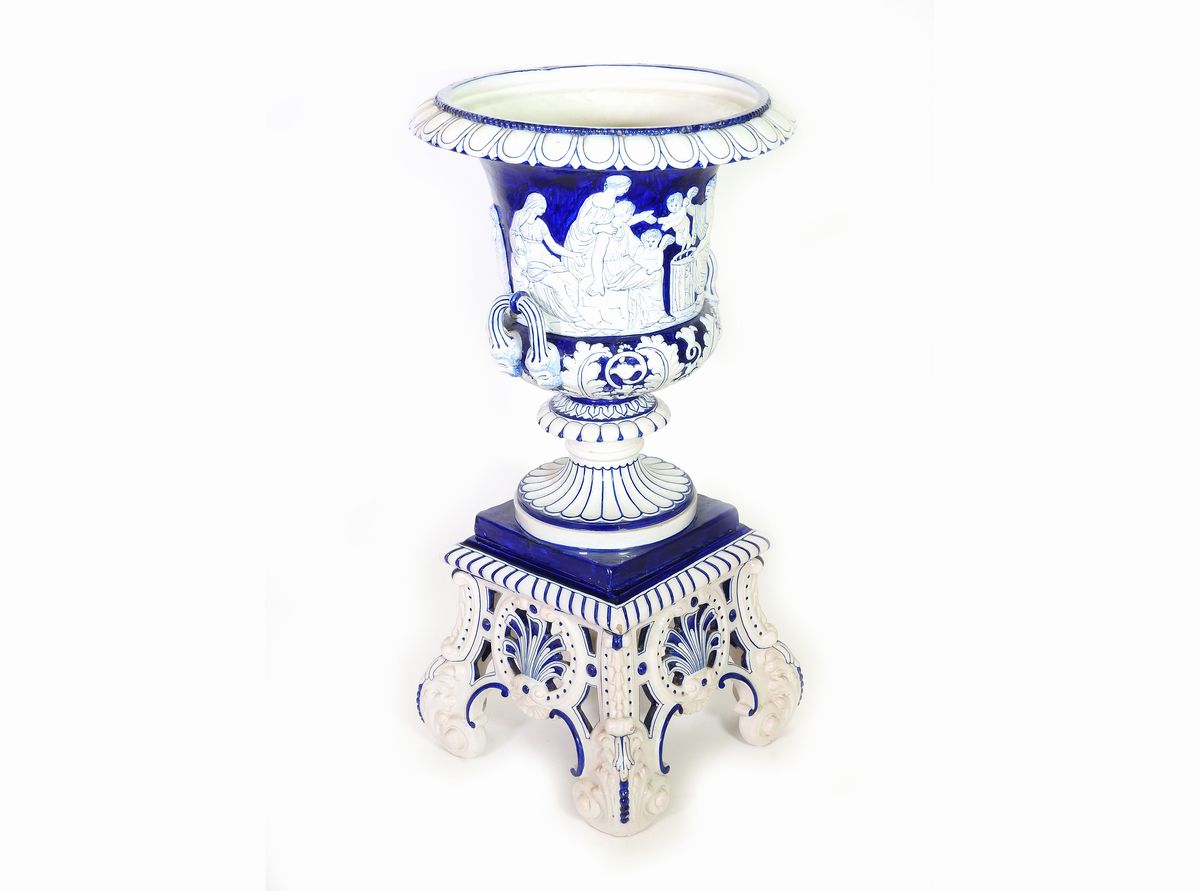 Vaso Mediceo in Terracotta Smaltata