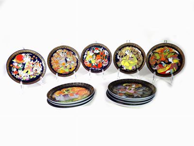 Serie di Dodici Piattini da Collezione