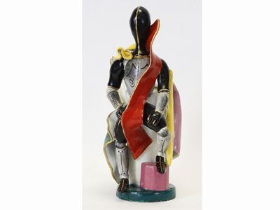 Figura in Ceramica Policroma, Manifattura A.miniati