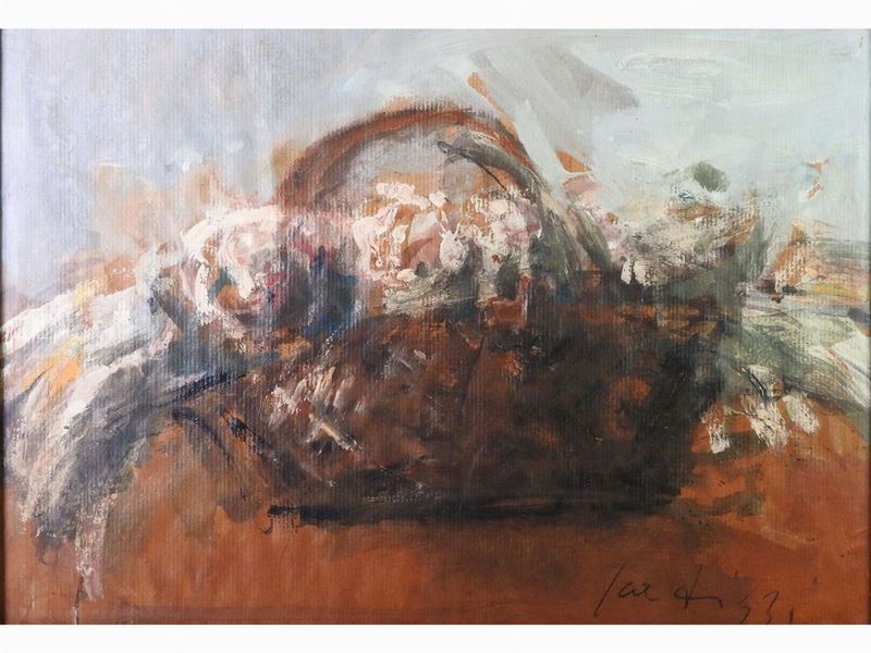 Sergio Scatizzi - Natura Morta con Cesto di Fiori