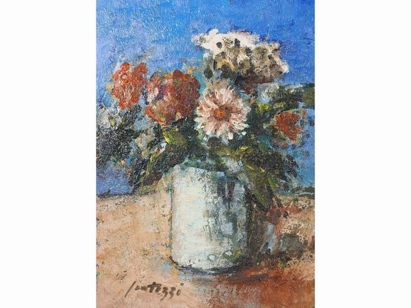 Sergio Scatizzi : Flowers in a Vase  ((1918-2009))  - Auction Modern and Contemporary Art - Maison Bibelot - Casa d'Aste Firenze - Milano