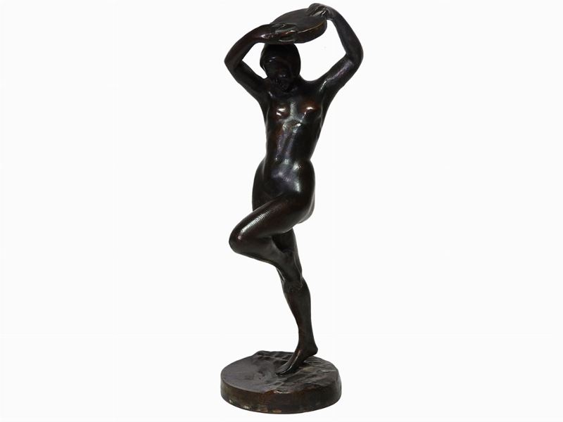 Nudo Femminile con Tamburello