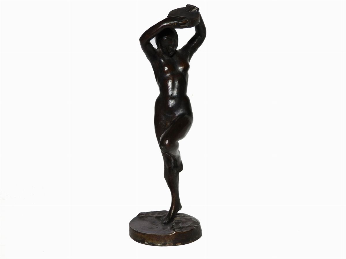 Nudo Femminile con Tamburello