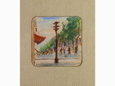 Scorcio di Strada con Figure 1973