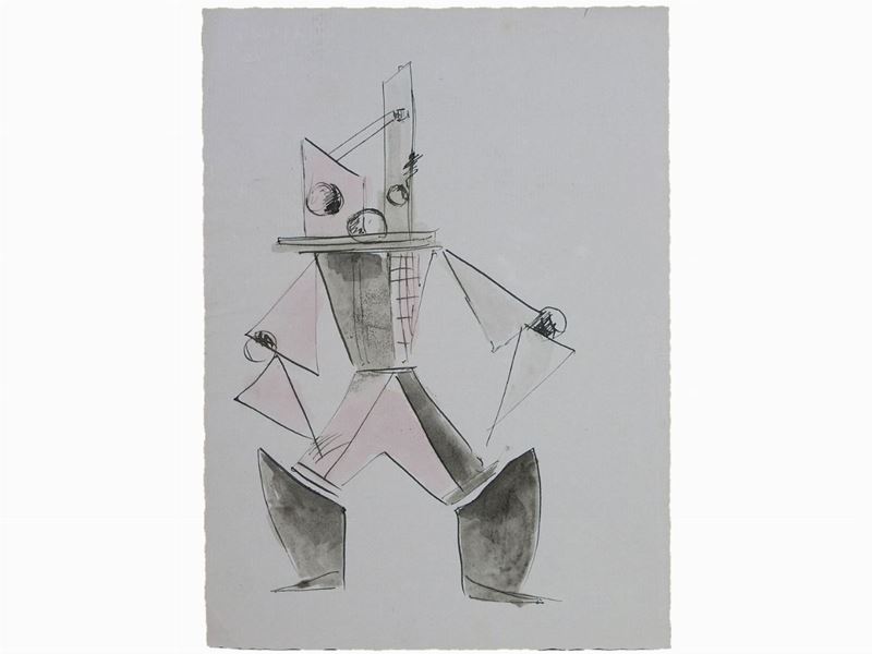 Scuola Futurista della Prima Metà del XX Secolo - Figura e il Lanciatore di Coltelli