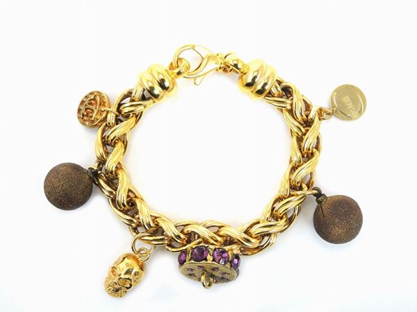 Goldtone metal charms bracelet, Just Cavalli Jewels