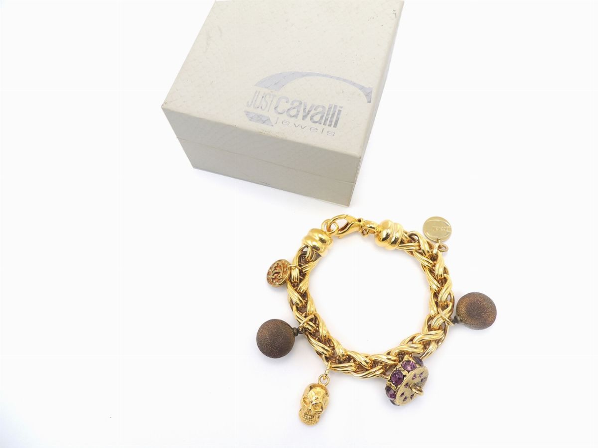 Bracciale Charms in Metallo Dorato, Just Cavalli Jewels
