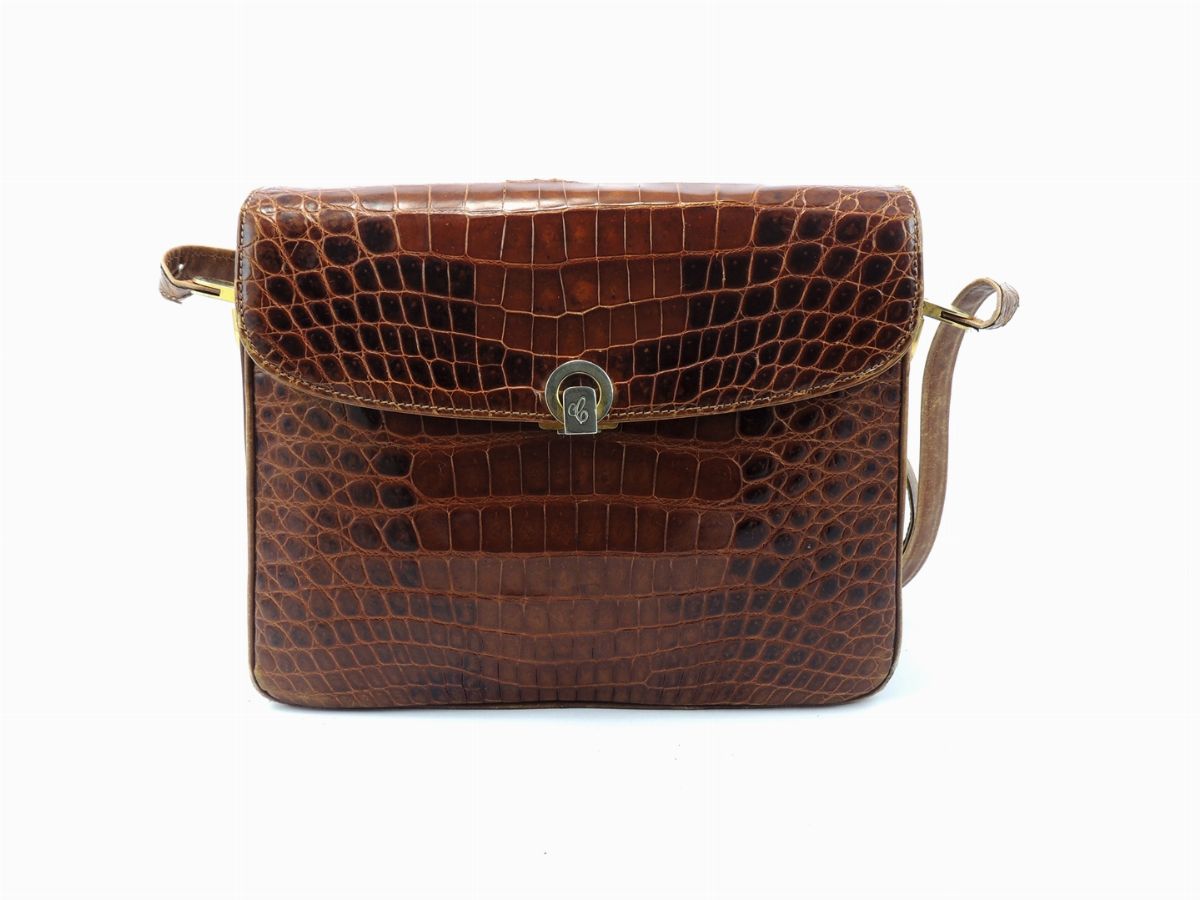 Borsa a Tracolla in Coccodrillo Marrone, Eva