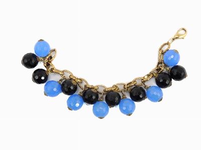 Bracciale Charms in Metallo Dorato e Vetro
