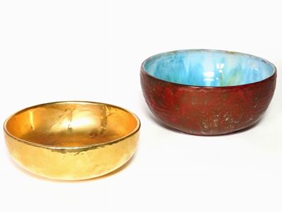 Coppia di Ciotole in Terracotta Invetriata
