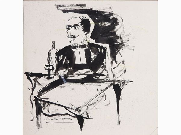 Neri Nannetti : Portrait of Marinetti  ((1890-1962))  - Auction House sale: Art and Design in "Horto Antico" villa - III - III - Maison Bibelot - Casa d'Aste Firenze - Milano