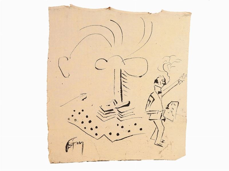 Scuola Futurista della Prima Metà del XX Secolo - Composizione Futurista con Ritratto di Filippo ...