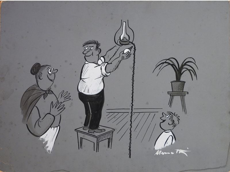 Neri Nannetti - Veduta D'interno con Personaggi