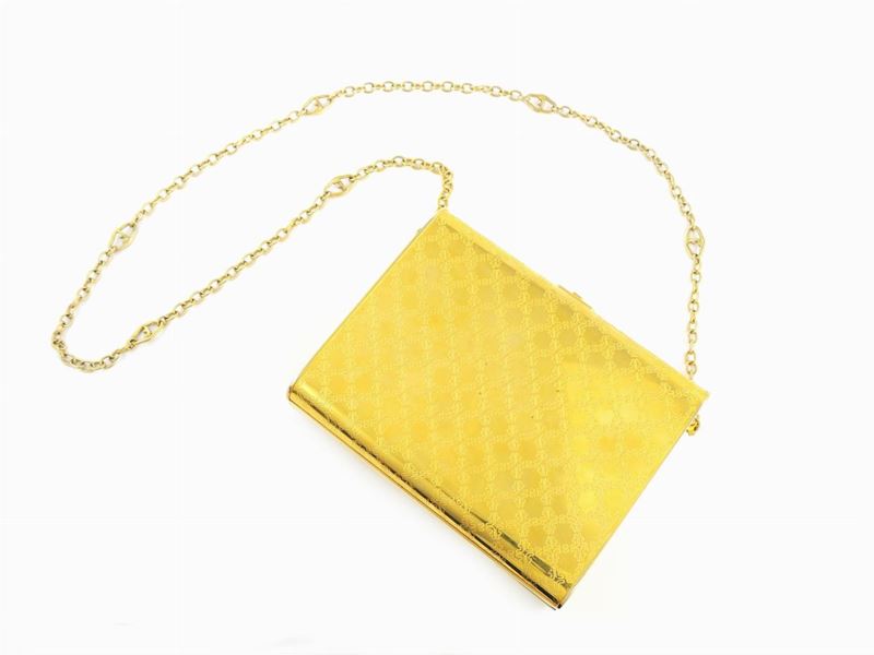 Borsetta Rigida in Metallo Dorato, Salvatore Ferragamo