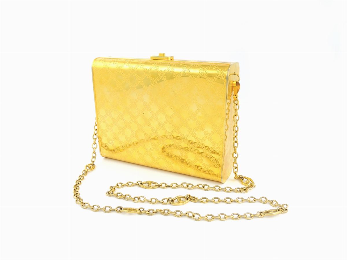 Borsetta Rigida in Metallo Dorato, Salvatore Ferragamo