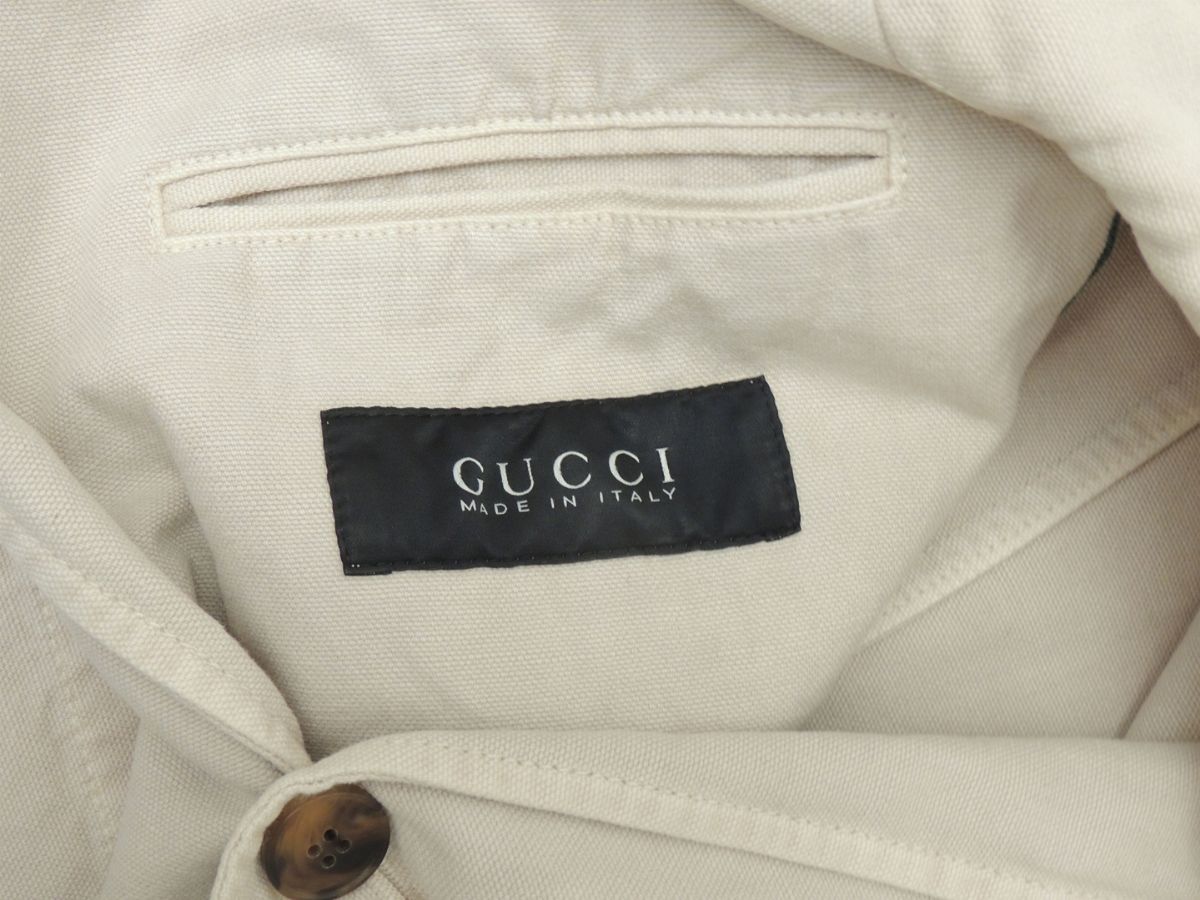Giacca da Uomo in Cotone e Lino Avorio, Gucci