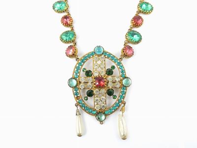 Collana per Costume Teatrale in Cristalli e Strass, Corbella Milano