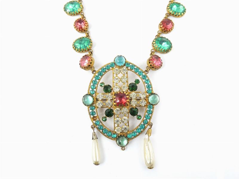 Collana per Costume Teatrale in Cristalli e Strass, Corbella Milano