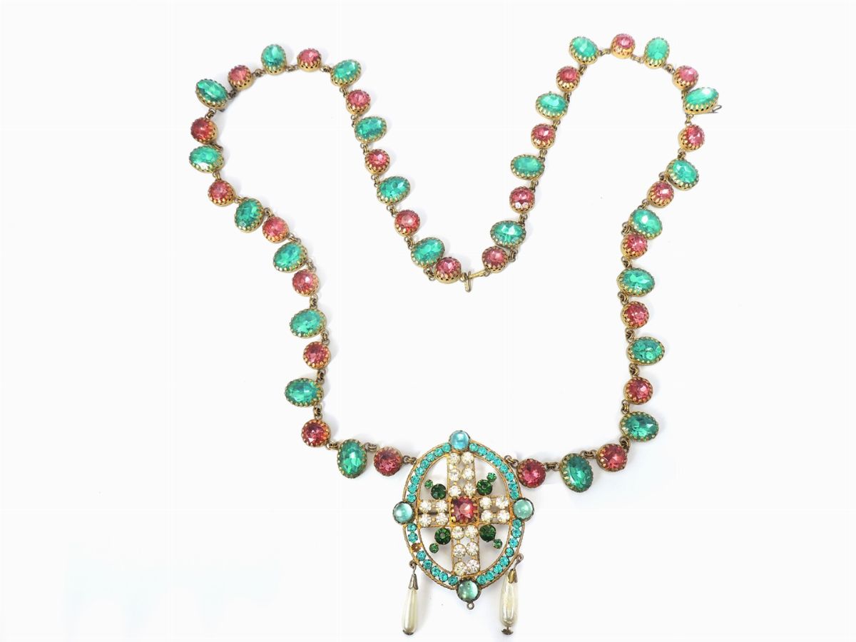 Collana per Costume Teatrale in Cristalli e Strass, Corbella Milano