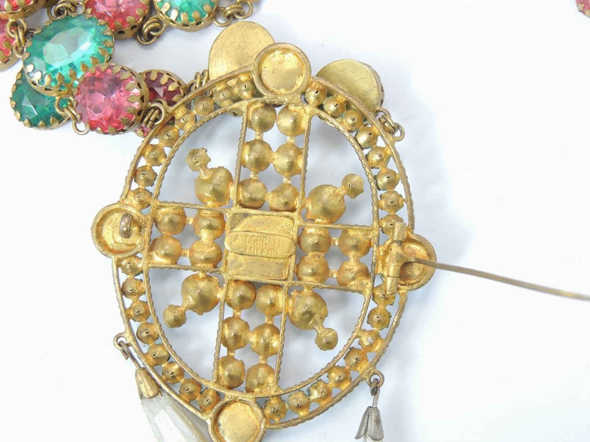 Collana per Costume Teatrale in Cristalli e Strass, Corbella Milano