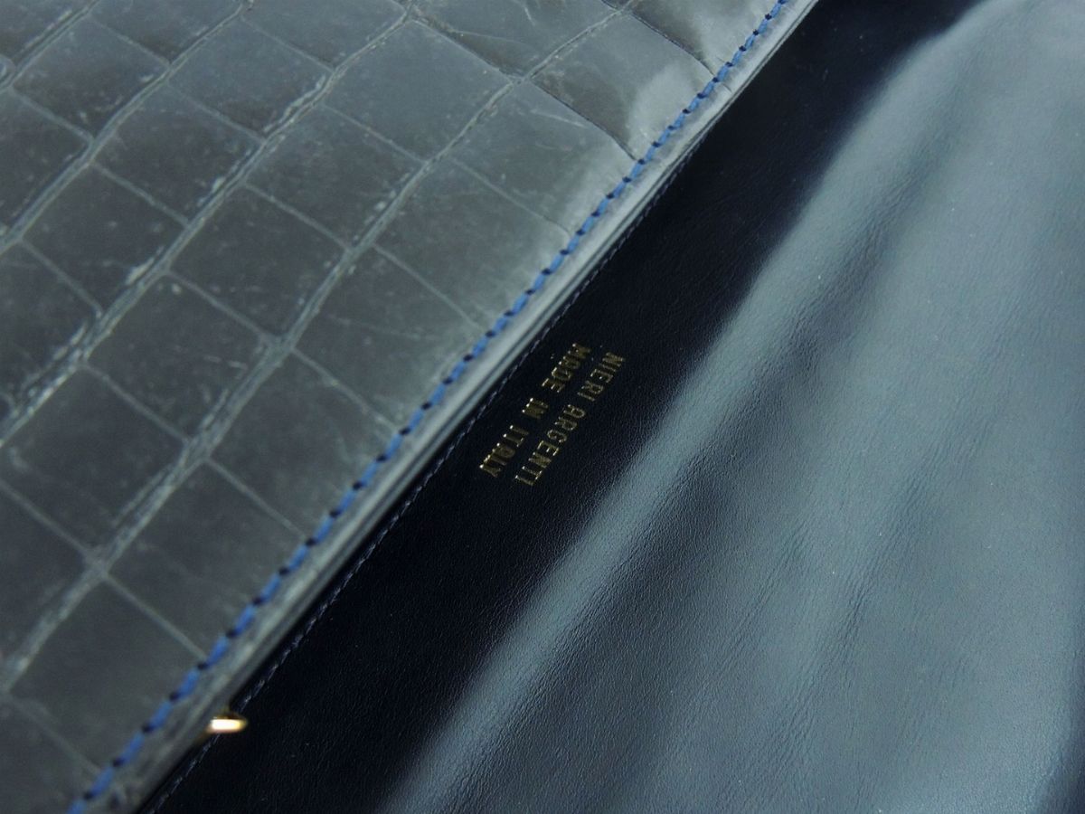 Borsa a Spalla in Coccodrillo Nero, Neri Argenti