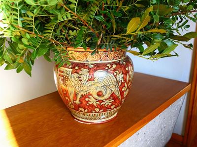 Cachepot in Terracotta Smaltata, Manifattura Biagioli