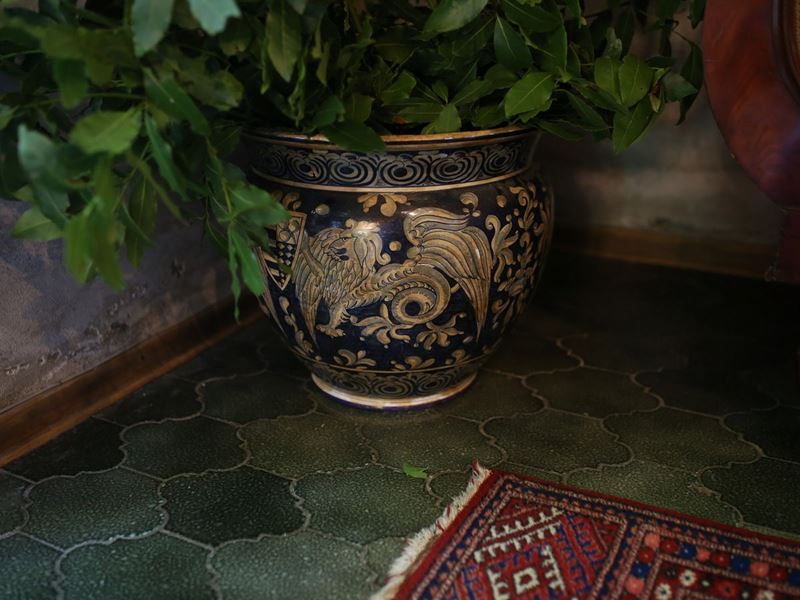 Cachepot in Terracotta Smaltata, Manifattura Biagioli