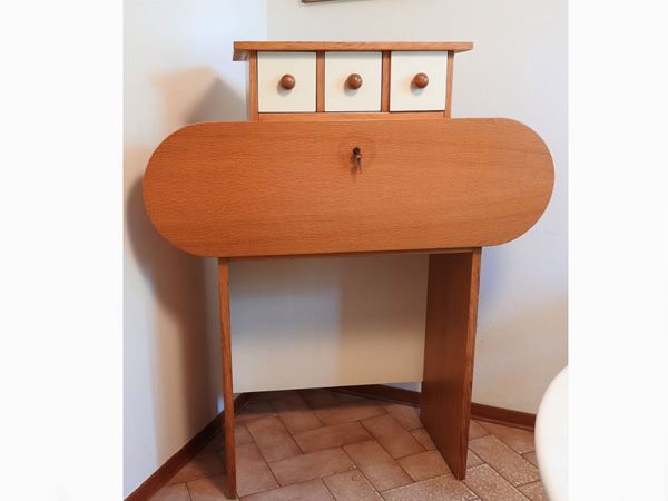 Ettore Sottsass - Walnut and Birch "Barbarella" Desk Table, Poltronova 1965