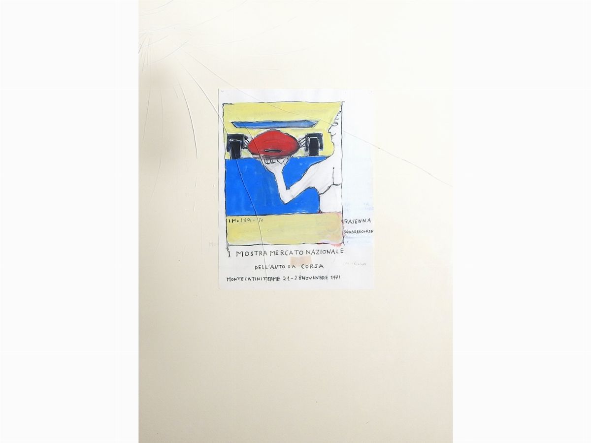 Ugo Guidi - Studi per la i Mostra Mercato Nazionale Dellauto da Corsa 1971
