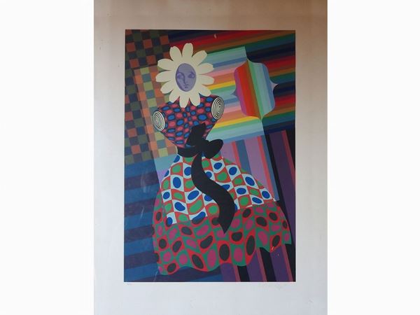 Victor Vasarely : Fille Fleur 2  ((1906-1997))  - Auction House sale: Art and Design in "Horto Antico" villa - III - III - Maison Bibelot - Casa d'Aste Firenze - Milano