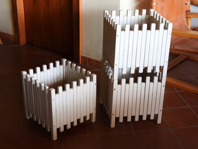 Ettore Sottsass - Tre Portavasi in Legno di Faggio, Produzione Poltronova 1962