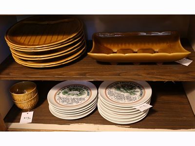 Set da Pinzimonio in Terraglia Smaltata Ocra
