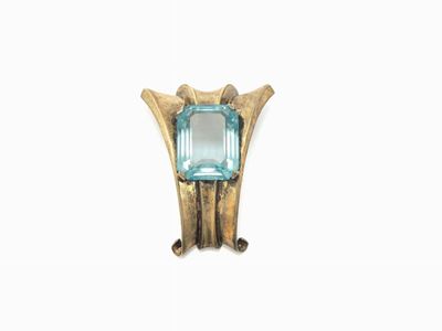 Spilla in Sterling Dorato e Cristallo, Trifari