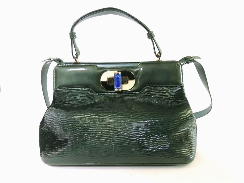 Borsa a Mano in Vernice Verde, Bulgari