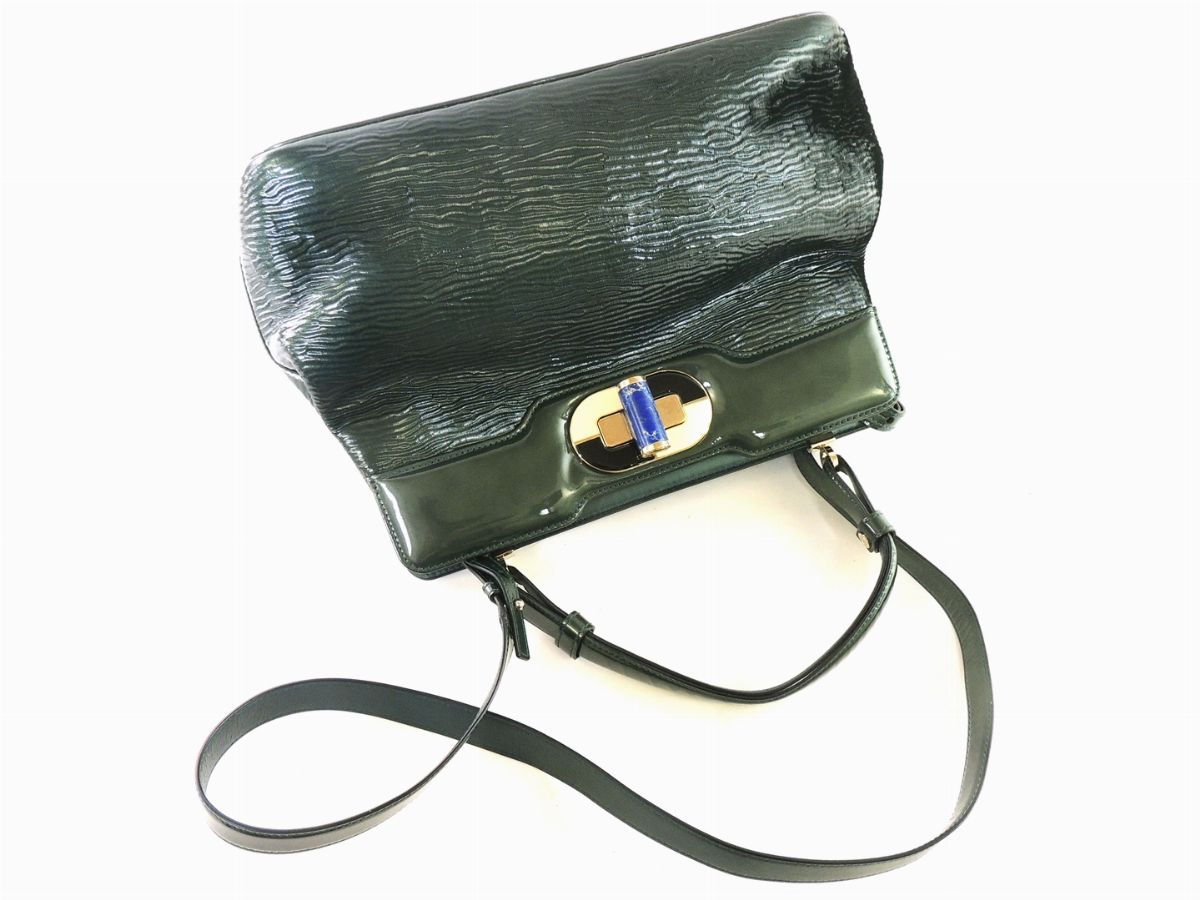 Borsa a Mano in Vernice Verde, Bulgari