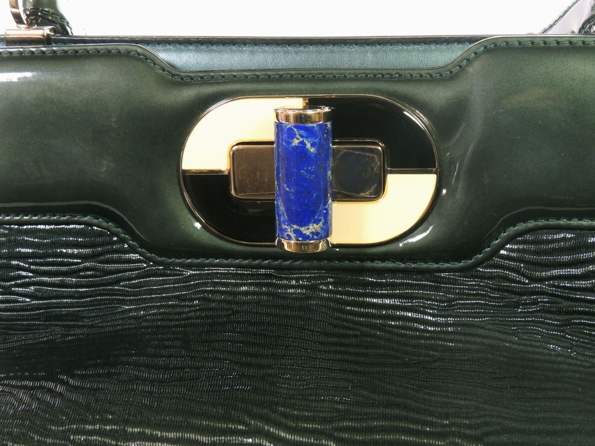 Borsa a Mano in Vernice Verde, Bulgari