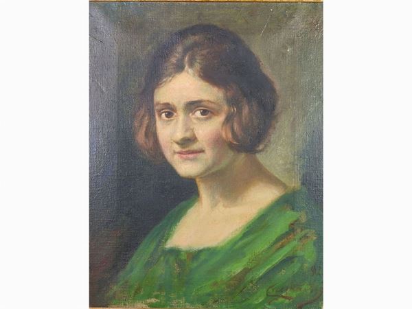 Ritratto femminile 1921  - Asta Arte moderna e contemporanea - Una selezione di opere dalla Galleria Il Mirteto di Firenze - Maison Bibelot - Casa d'Aste Firenze - Milano