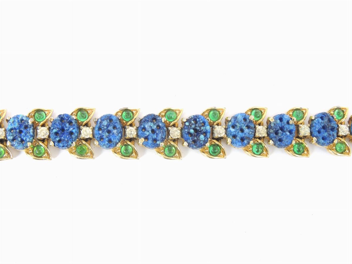 Bracciale in Resina, Strass e Metallo Dorato
