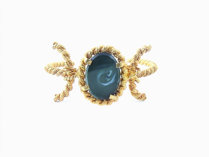 Bracciale in Metallo Dorato e Vetro, Bijoux Cascio
