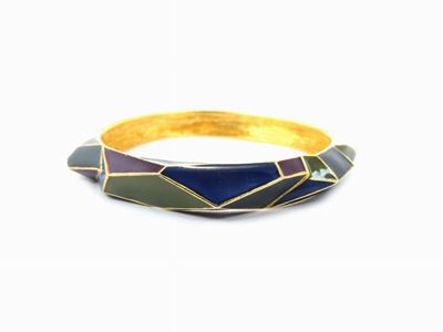 Bracciale in Metallo Dorato e Smalto, Ungaro