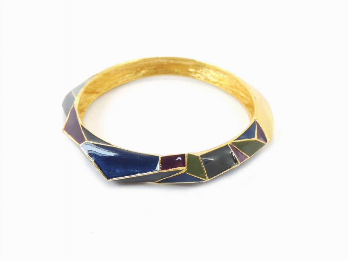 Bracciale in Metallo Dorato e Smalto, Ungaro