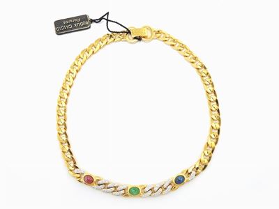 Collana in Metallo Dorato, Strass e Vetro, Bijoux Cascio