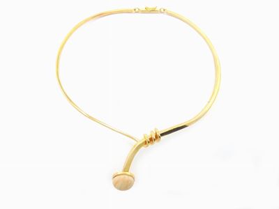 Collana in Metallo Dorato, Strass e Vetro, Bijoux Cascio