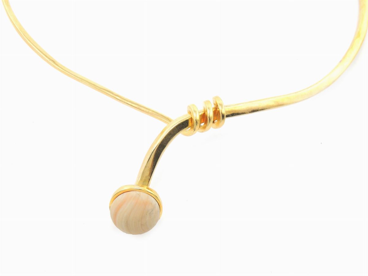 Collana in Metallo Dorato, Strass e Vetro, Bijoux Cascio