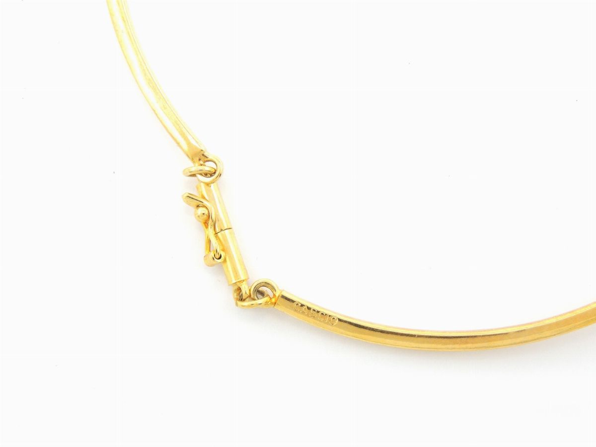 Collana in Metallo Dorato, Strass e Vetro, Bijoux Cascio