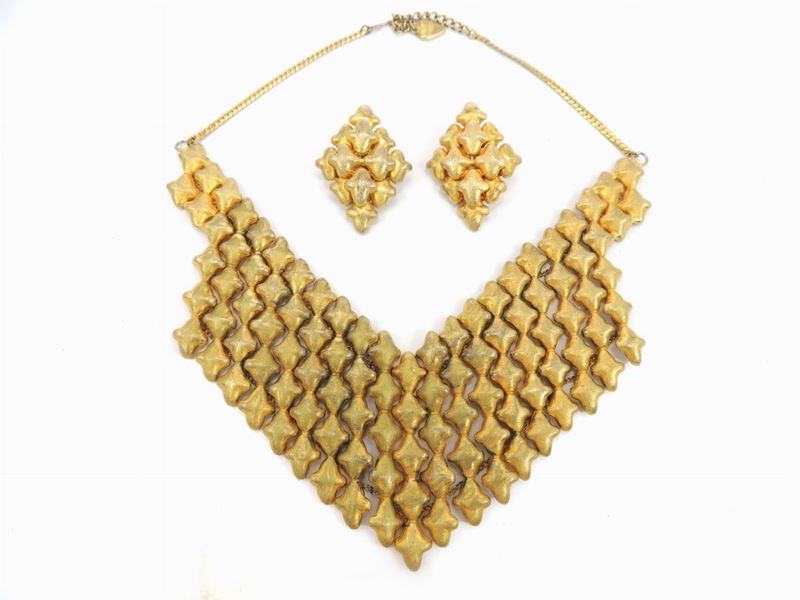 Parure in Metallo Dorato e Satinato, Mosell